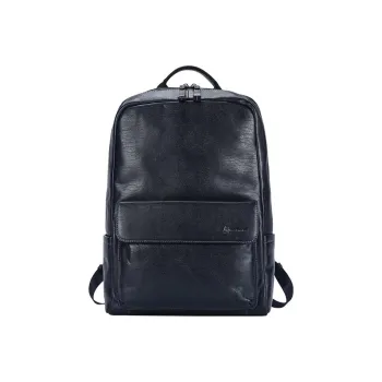 Hush Puppies Top Grain Cow Leather Backpack Large Size Men's Black