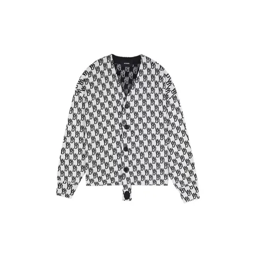 WE11DONE logo-knit button-up cardigan