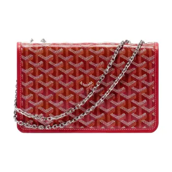 GOYARD Alexandre III Canvas With Leather Shoulder Bag Crossbody Bag Women's Red