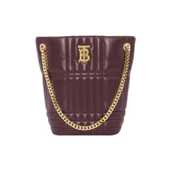 Burberry Lola Lola Bag Lambskin One Shoulder Handbags Small Size Women's Burgundy