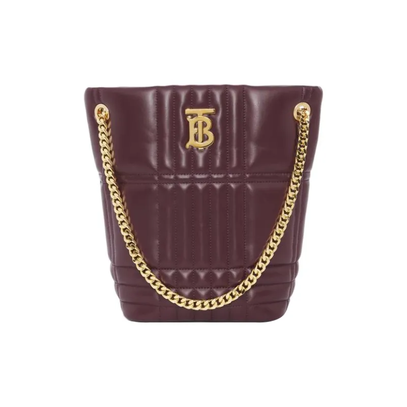 Burberry Lola Lola Bag Lambskin One Shoulder Handbags Small Size Women's Burgundy-0