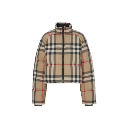 Burberry Women's Cropped Check Puffer Jacket