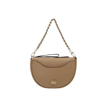 MICHAEL KORS Leather Crescent Bag Crossbody One Shoulder Handbag Women's Beige
