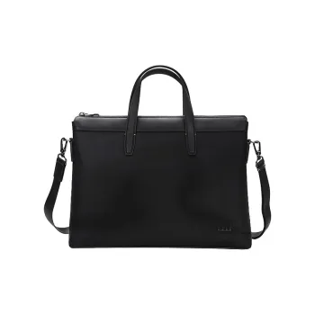 ELLE HOMME Fabric With PU Document Bag Handbag Crossbody Bag Medium Size Men's Solid Color