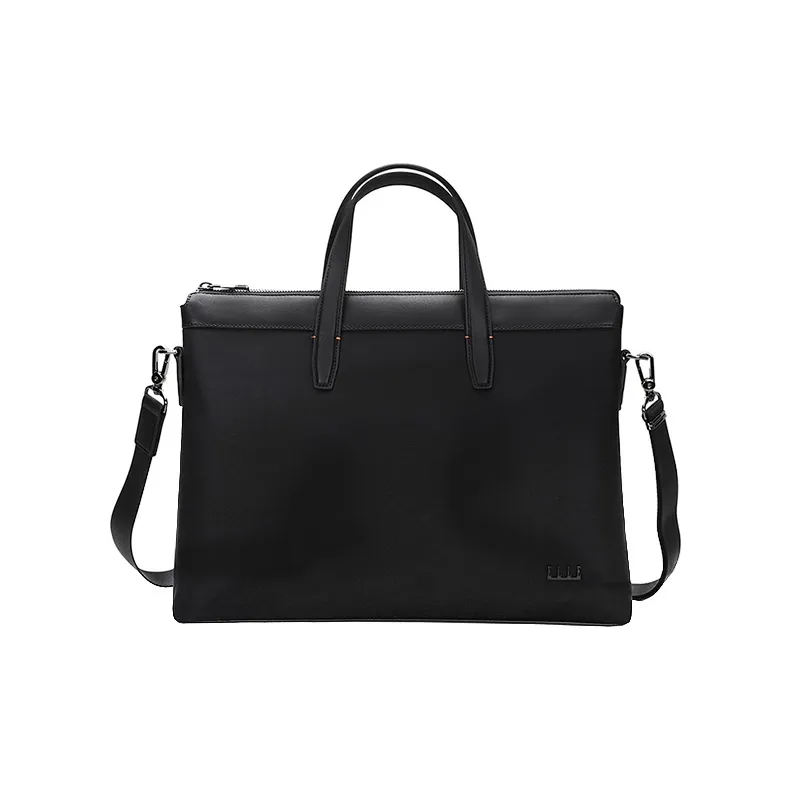ELLE HOMME Fabric With PU Document Bag Handbag Crossbody Bag Medium Size Men's Solid Color-0