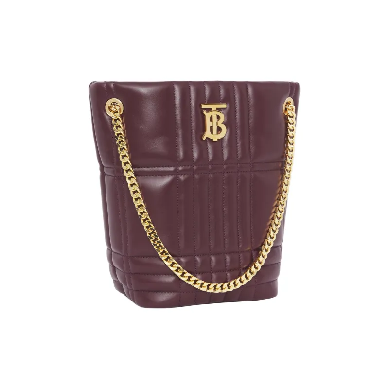 Burberry Lola Lola Bag Lambskin One Shoulder Handbags Small Size Women's Burgundy-1