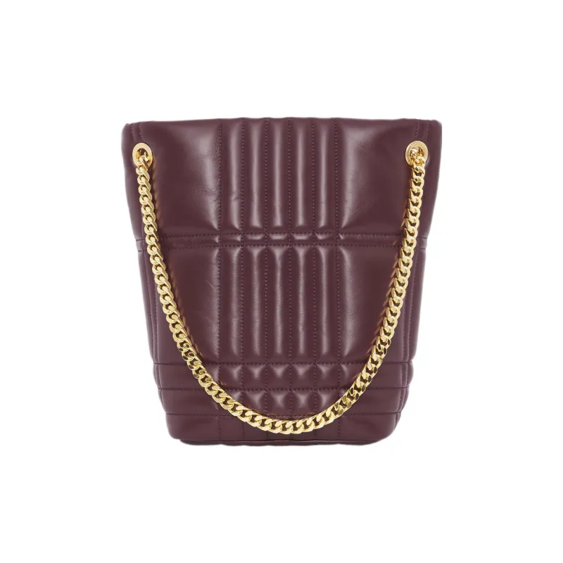 Burberry Lola Lola Bag Lambskin One Shoulder Handbags Small Size Women's Burgundy-2