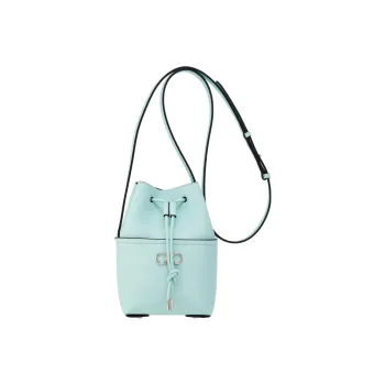 FERRAGAMO GANCINI Cow Leather Bucket Bags Shoulder Bag Crossbody Bag Mini Women's Light Aqua Green