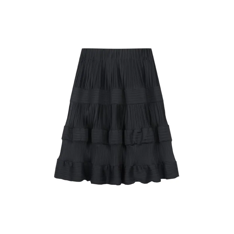 UOOYAA Casual Long Skirts Women's Black-1