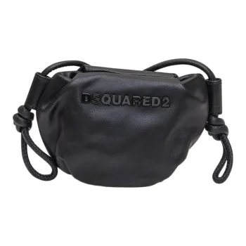 DSQUARED 2 Leather Handheld Crossbody Bag Shoulder Bag Women's Black