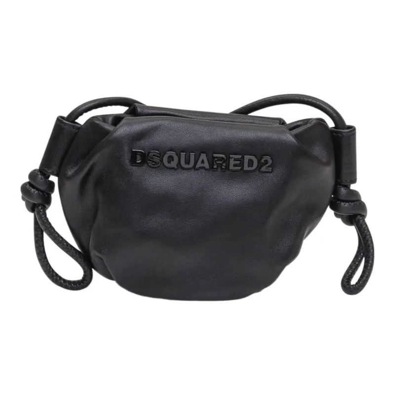 DSQUARED 2 Leather Handheld Crossbody Bag Shoulder Bag Women's Black-0