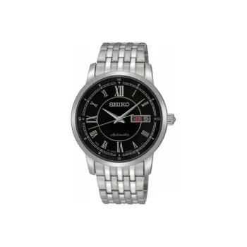 SEIKO Automatic Mechanical Movement Stainless Steel Strap Watch 38.7mm Men's Watches Black Dial