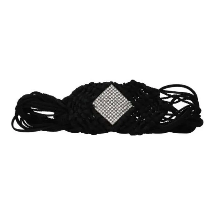 SAINT LAURENT Crystal Braided And Tied Belt-0