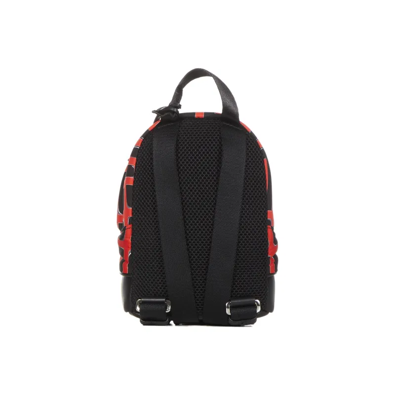 BALMAIN × POKÉMON Pokémon Collaboration Leather Detail Backpack Unisex Black & Red-2