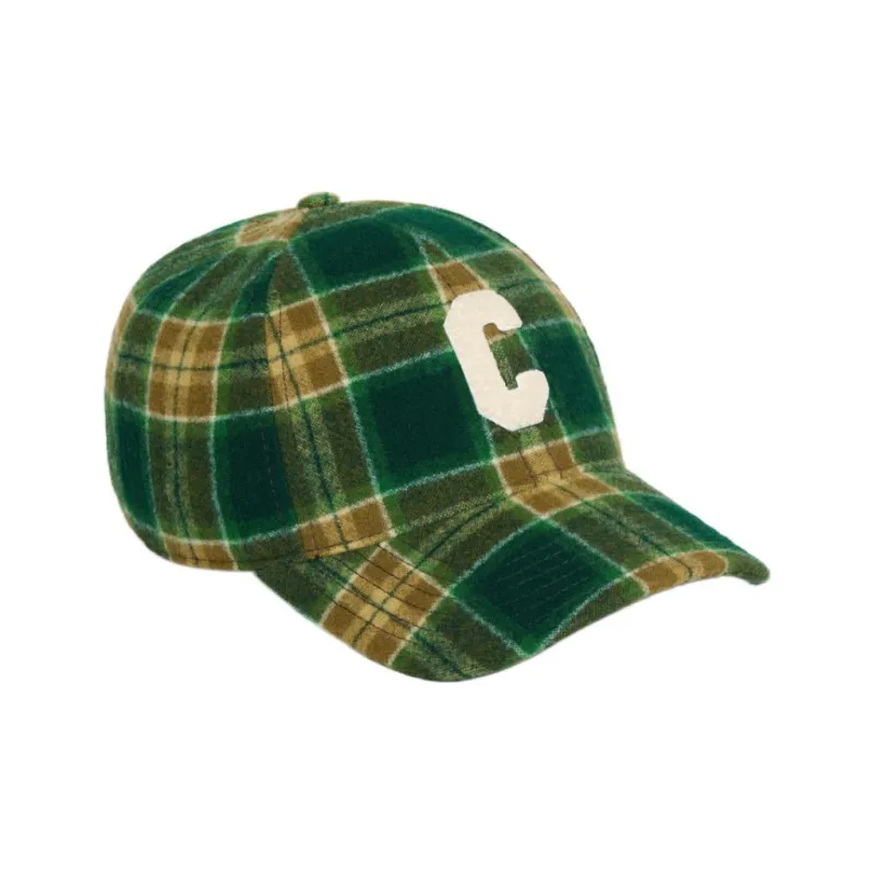 CELINE Initial Snapback Cap In Checked Wool-1