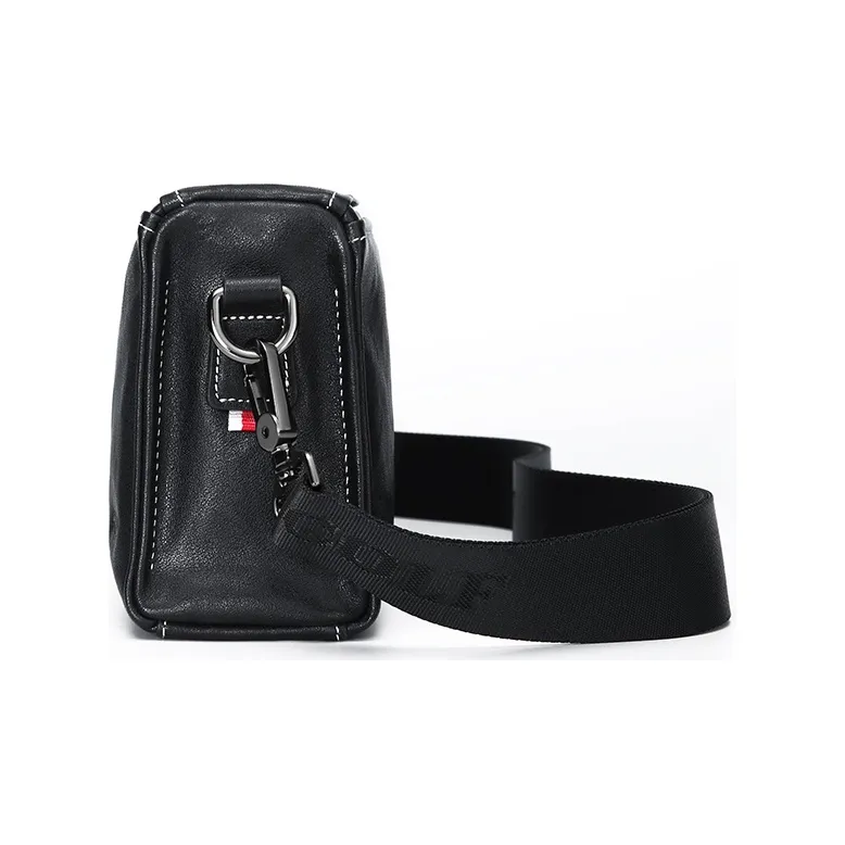 GOLF Genuine Leather Top Grain Cow Leather Commute Bag Small Square Bag Fanny Pack Crossbody Bag Small Size Men's Black-3