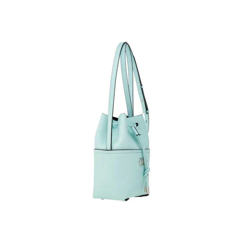 FERRAGAMO GANCINI Cow Leather Bucket Bags Shoulder Bag Crossbody Bag Mini Women's Light Aqua Green-2