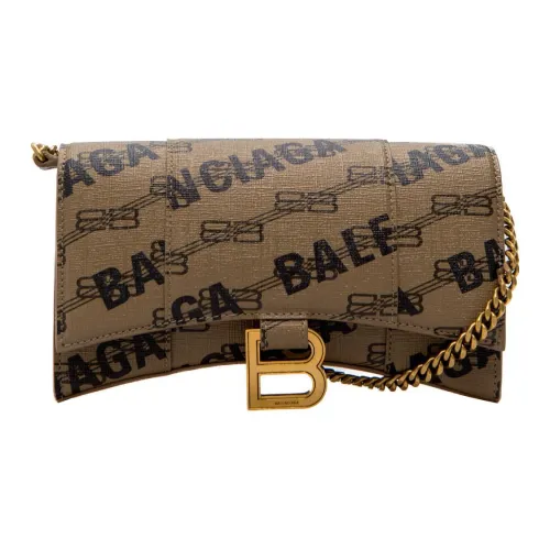 Balenciaga Polyurethane Hourglass Bag Wallet Women's Beige