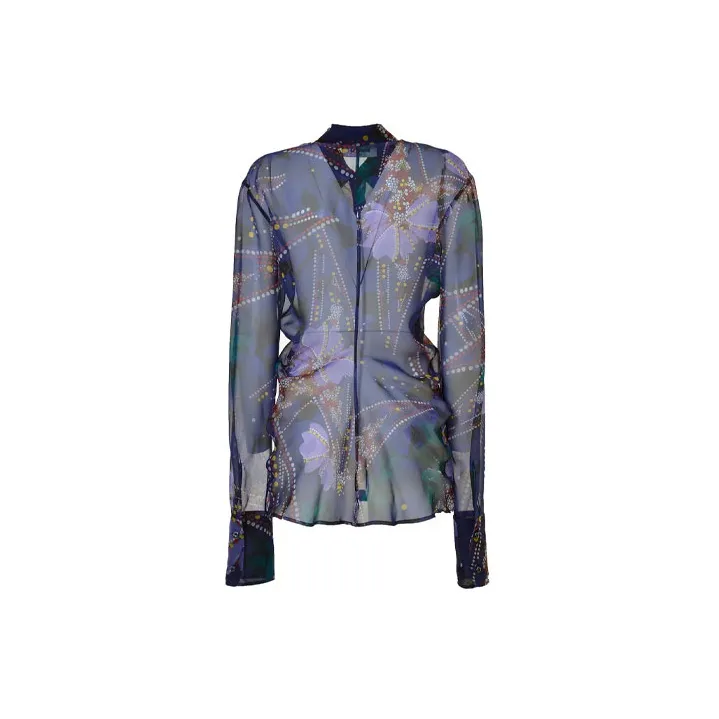 DSQUARED 2 Floral Printed Semi-Sheer Buttoned Shirt-1