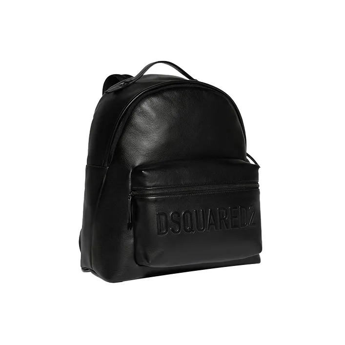 DSQUARED 2 Leather Backpack Unisex Black-1