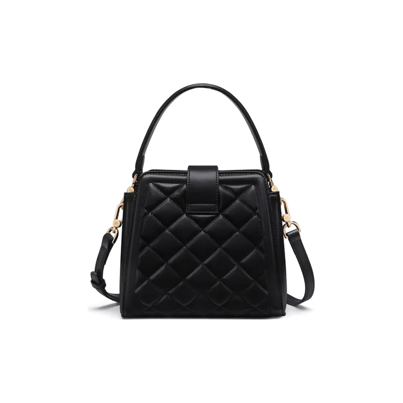 GOLF Synthetic Leather, Cow Split Leather Bucket Bag, Handbag, Shoulder Bag, Crossbody Bag Trumpets Women's Black-1
