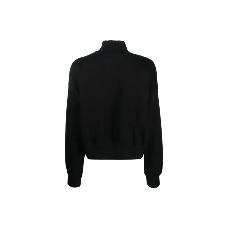 Nike Women's Phoenix Fleece Oversized 1/2 Zip Crop Fleece Sweatshirt Black/Sail-1