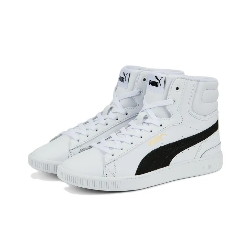 PUMA Vikky V3 Mid L Skateboard Shoes Women's High-Top White/Black-2