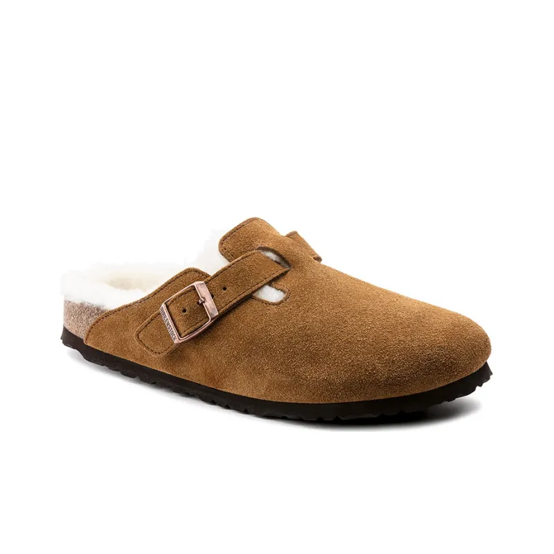 Birkenstock Boston Shearling Suede 'Mink'-2