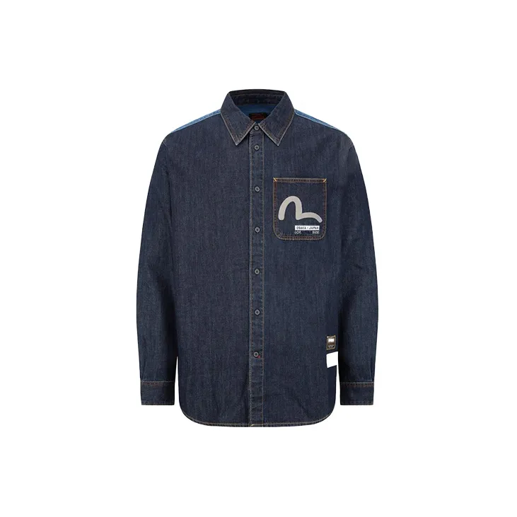 EVISU Shirts Men Denim Blue-1