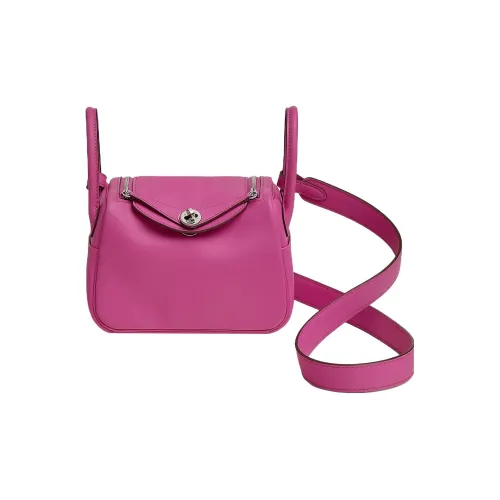 HERMES Lindy Swift Calfskin Handbag Shoulder Bag Crossbody Bag Mini Women's 9I Magnolia Woodlily Pink