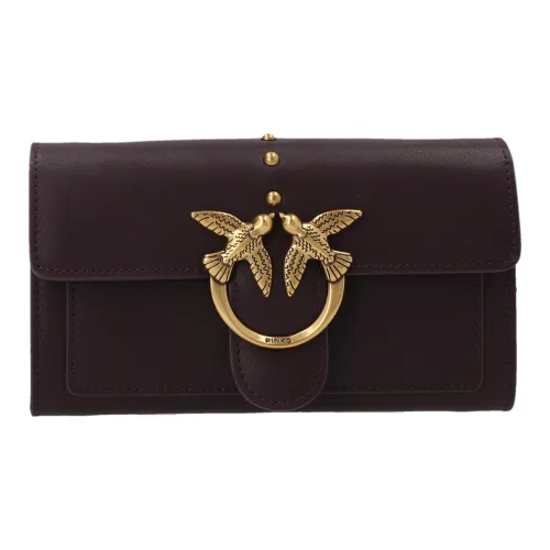 PINKO SIMPLY Leather Wallet Handbag Shoulder Bag Women's Purple