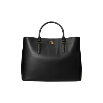 Polo Ralph Lauren Full Grain Leather Portable Crossbody Bag, Shoulder Bag Large Size Women's Black
