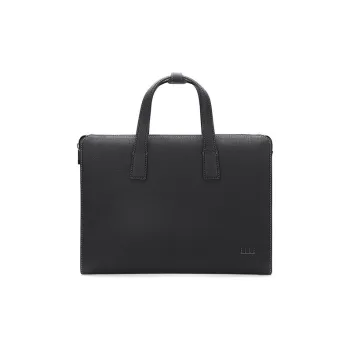 ELLE HOMME Top Grain Cow Leather Document Bag Handbag Medium Size Men's Black