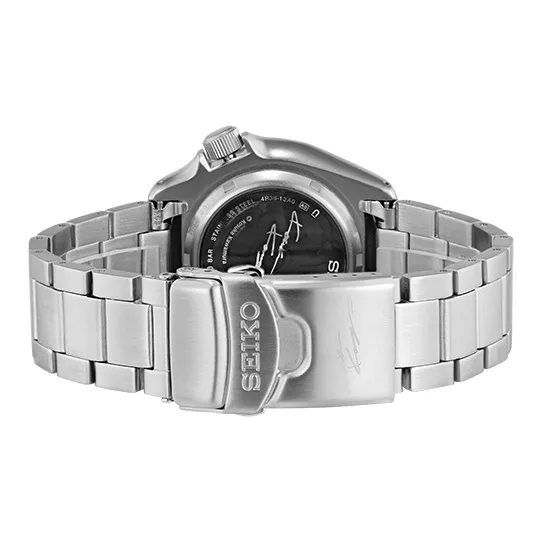 SEIKO Seiko5 SPORTS Collection Mechanical Movement Stainless Steel Strap Watch Unisex Orange Watch Dial-3