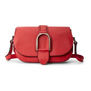 Polo Ralph Lauren Cow Leather Crossbody Bag Shoulder Bag Women's Red