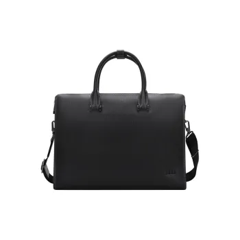 ELLE HOMME Cow Split Leather Document Bag Briefcase Medium Size Men's Black