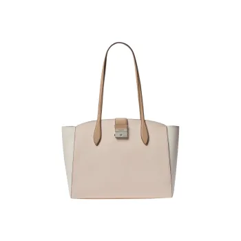 Kate Spade Split Cow Leather Tote Bag Shopping Bag Handbag Shoulder Bag Large Size Women's Pale Dogwood Gray White