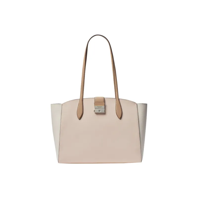 Kate Spade Split Cow Leather Tote Bag Shopping Bag Handbag Shoulder Bag Large Size Women's Pale Dogwood Gray White-0