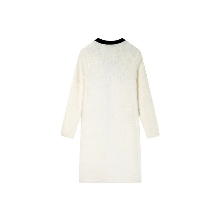 DKNY Long-Sleeved Dresses Women's Black/White-1