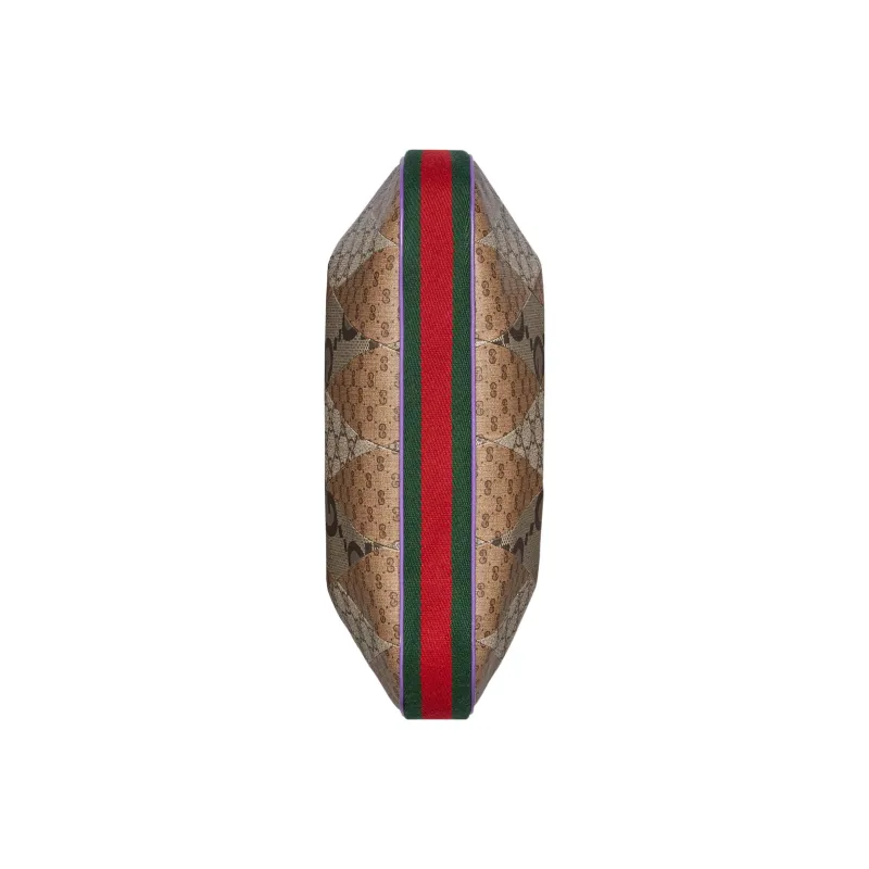 GUCCI Attache Multicolor Double G Patchwork Canvas Dumpling Bag, Portable Crossbody Bag, Shoulder Bag Women's-8