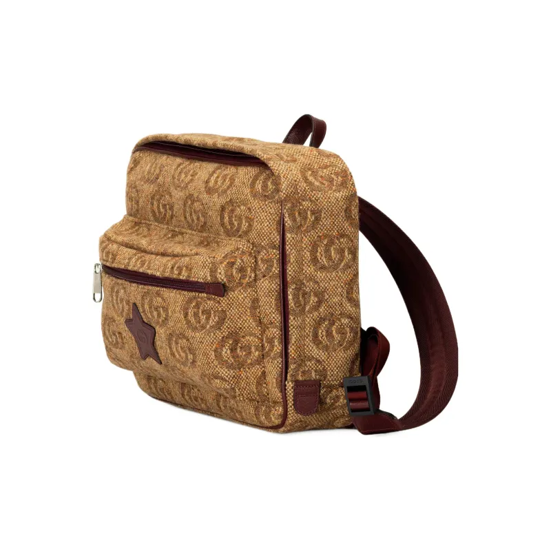 GUCCI Wool Jacquard Kids' Backpacks Regular Kids' Brown-1