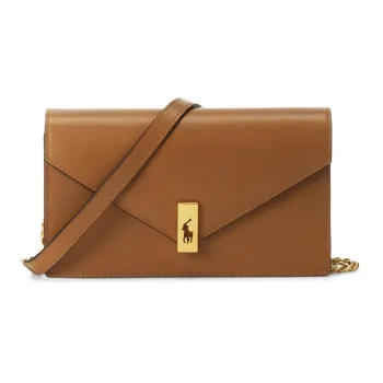Polo Ralph Lauren Cow Leather Chain Money Clip Crossbody Bag Shoulder Bag Women's Brown