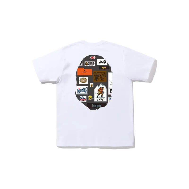 A BATHING APE Multi Label Big Ape Head Tee-3