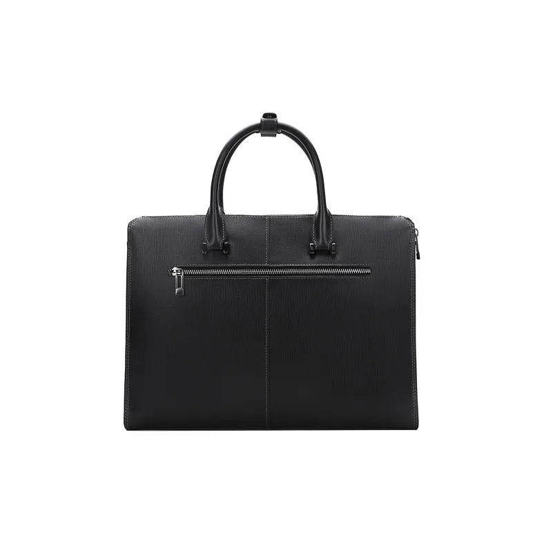 ELLE HOMME Cow Split Leather Document Bag Briefcase Medium Size Men's Black-3