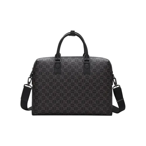 ELLE HOMME PVC Handbag, Briefcase, Laptop Bag, Shoulder Bag, Crossbody Bag Medium Size Men's Dark Coffee