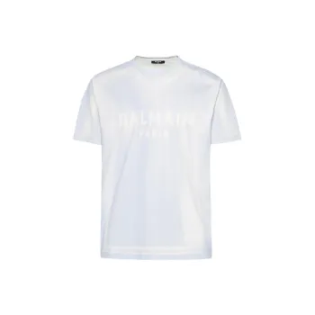 BALMAIN T Shirts Men White Blue