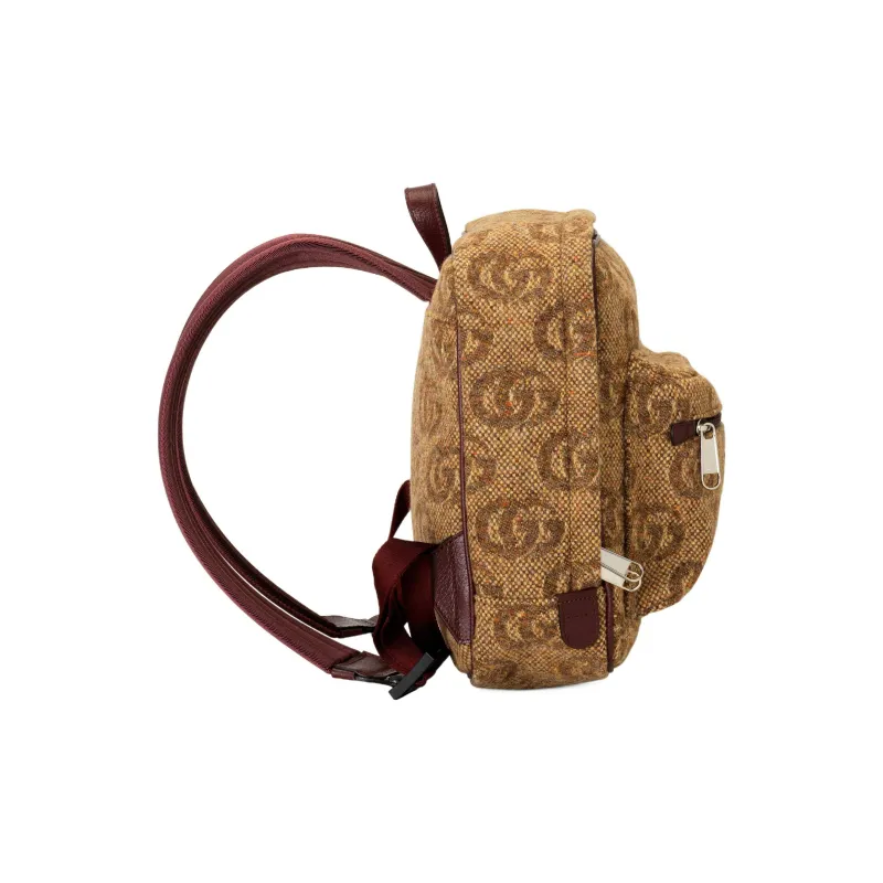 GUCCI Wool Jacquard Kids' Backpacks Regular Kids' Brown-3