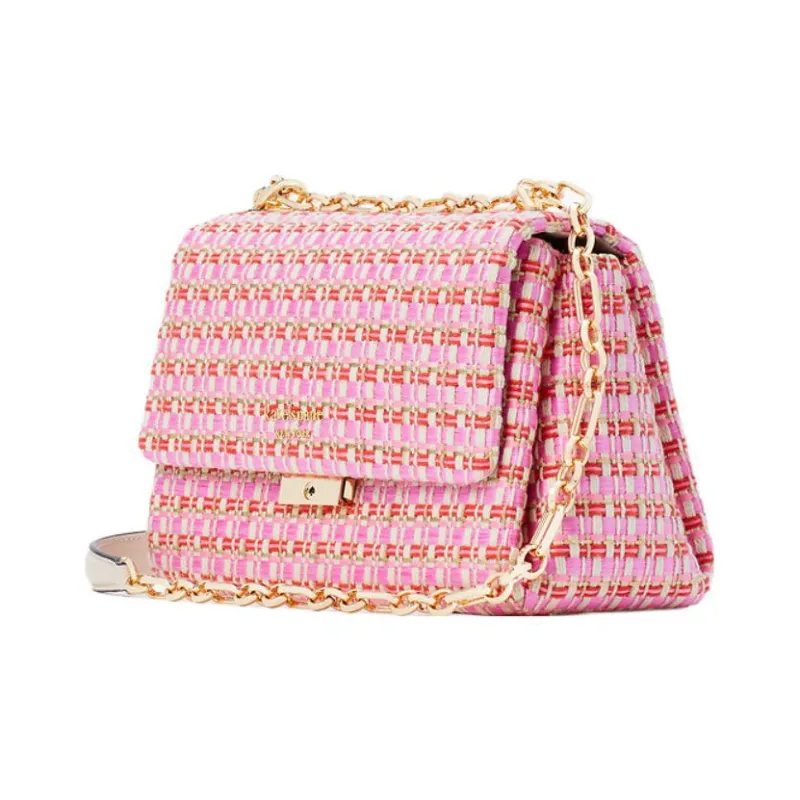 Kate Spade Fabric With Leather Patchwork Detail Crossbody Bag Shoulder Bag Women's Pink & Red-2