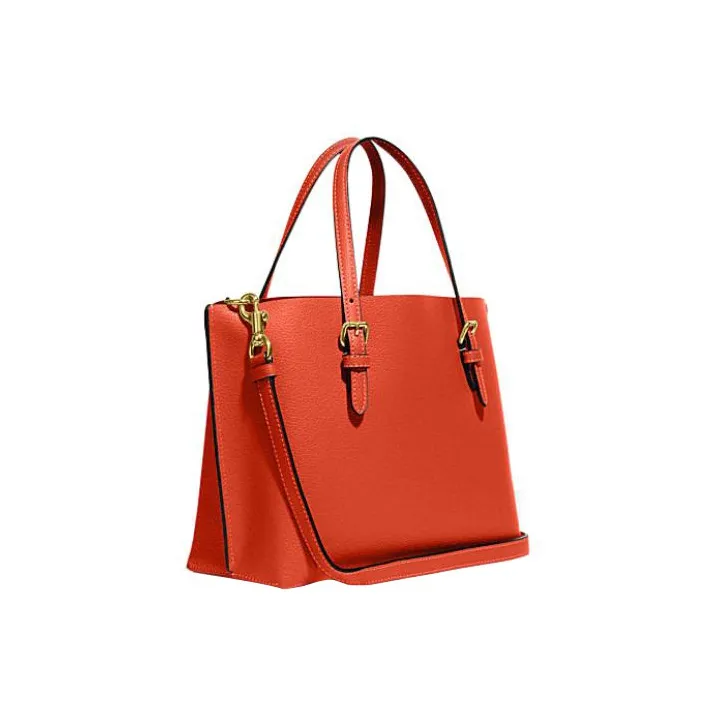 COACH Mollie Split Cow Leather Tote Bag, Shopping Bag, Shoulder Bag, Crossbody Bag, Handbag Women's Mango Yellow-1