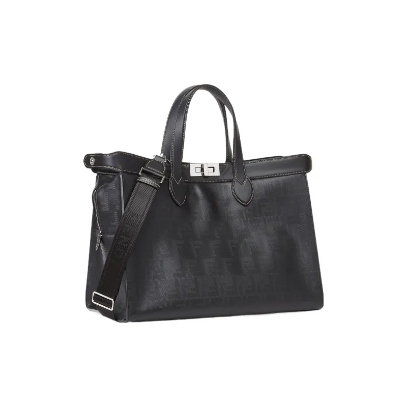 FENDI Peekaboo ISeeU Forty8 Calfskin Shoulder Bag Crossbody Bag Handbag Men's Black-1